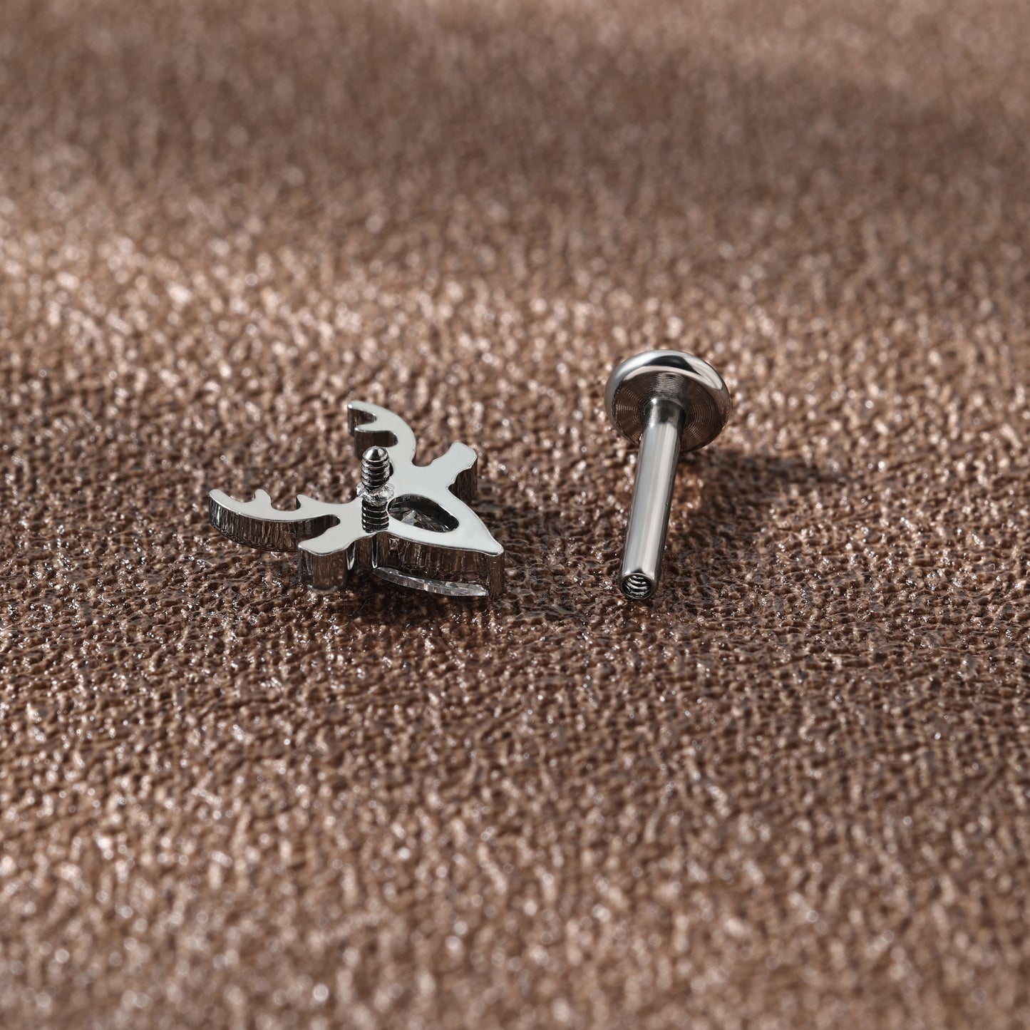 G23 Labret Titanium Internally Threaded Labret Cartilage Helix Earring Tragus Studs